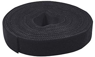 LogiLink Kabelbinder aus Klettband (zweiseitig), 4 m Rolle zum Zuschneiden, Farbe: Schwarz