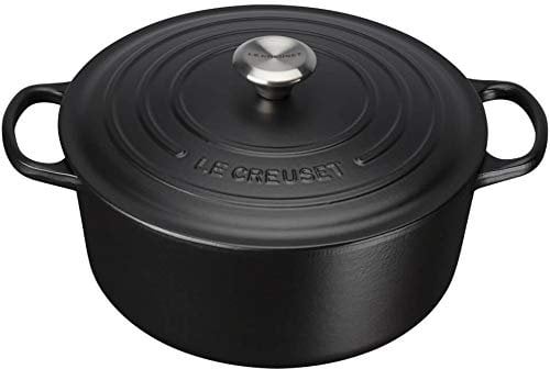 LE CREUSET Signature Cocotte Ronde en Fonte Noir satiné 20 cm