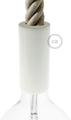 creative cables E27-Lampenfassungs-Kit aus Holz für 3XL-Seilkabel - Weiß
