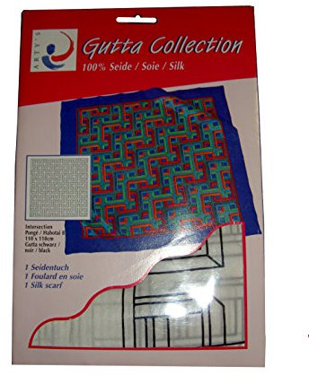 ARTY'S Gutta Collection - Motiv: Intersection - Pongé 08, ca. 110x110cm, rollierte Ränder (Gutta schwarz)