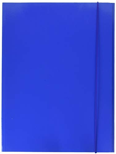 ESSELTE Cartella a 3 lembi, Capacità 150 fogli, Formato 25x35, Chiusura con elastico tondo, Presspan, Confezione da 5, Blu, Linear, 390341050