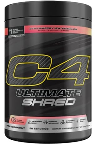C4 Ultimate Shred Pre Workout, Thermogenic, Strawberry Watermelon, 20 Serv
