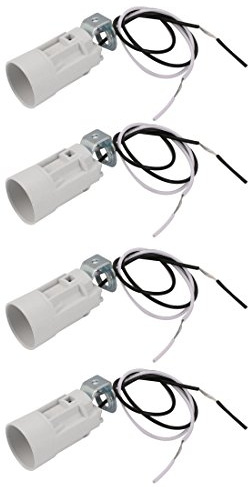 sourcing map 4Stk Wandlampe Anhänger Lichthalter E14 Lampenfassung mit Draht Weiß 52mm Höhe