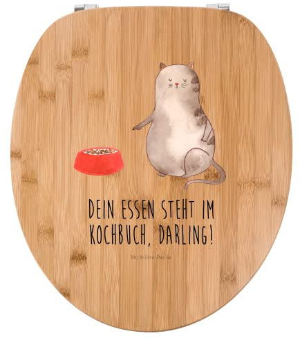 Mr. & Mrs. Panda Motiv WC Sitz Katze Fressen - Geschenk, Katzenliebhaber, Toilettendeckel, Toilette, WC-Sitz, Katzenaccessoires, Klobrille,