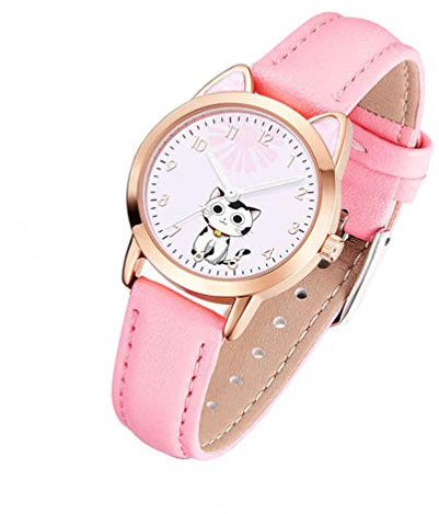 Montre pour enfant en forme d'oreilles de chat - - Cadeau pour fille Montre-bracelet Quarz Fille