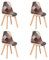 BenyLed Lot de 4 Chaises de Salle à Manger, Chaises de Cuisine en Cuir de PU Rembourrées et Pieds en Bois de Hêtre pour Le Salon, la Salle à Manger, la Salle d'attente, Café, etc, (Gris)