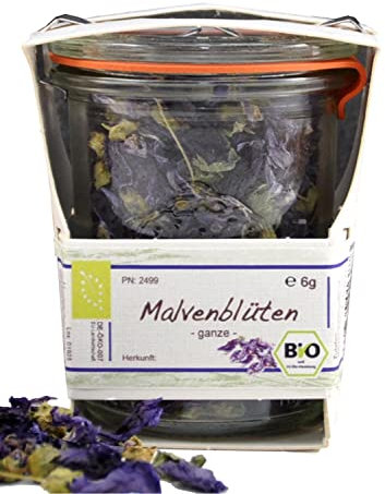 direct&friendly | Bio Malvenblüten im Weckglas | wiederverwendbar | plastikfreie Verpackung | Geschenkkarton