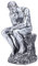 HERCHR Denker-Statue, Stille ist goldene Statue Denker-Skulptur Kreative abstrakte Figur für Home Office Bücherregal Ornament(Silber)