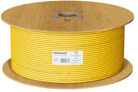 Premium X 500m CAT 7A Netzwerkkabel Simplex LAN-Kabel Verlegekabel Ethernet Kupfer Datenkabel AWG 23 S/FTP PiMF PoE Eca Cat7A 1200 MHz Installationskabel Halogenfrei