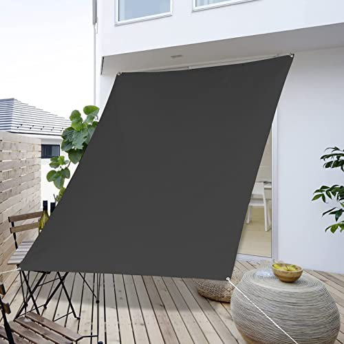 EIDEMED Voile d'ombrage Imperméable Rectangulaire 2M x 4M Toile Ombrage Protection UV 98% Tissus Déperlant avec Corde Libre pour Terrasses Aires de Barbecue Piscines, Gris Foncé