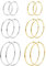 MILACOLATO 6 Paar Klipp Creolen Ohrringe für Damen Fake Ohrpiercing Kreolen Set Für Nicht Piercing Ohrringe Schmuck, 6 Größen Clip On Hoop Öhringen 30/40/50mm silber gold