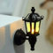 Miniature Dollhouse Accessories, 1/12 Scale Miniature Lamp Dollhouse Miniature Vintage LED Wall Lamp Miniature Dollhouse Lighting Accessories With Battery Black Metal, Miniature Lights