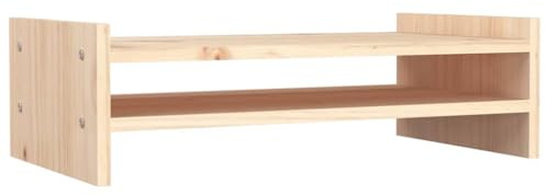 vidaXL Monitorständer Schreibtischaufsatz Monitorerhöhung Bildschirm Aufsatz Bildschirmerhöhung Bildschirmständer 50x27x15cm Massivholz Kiefer