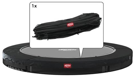 BERG Trampoline Beschermrand Favorit - InGround - 430 cm - Zwart met Witte Rand