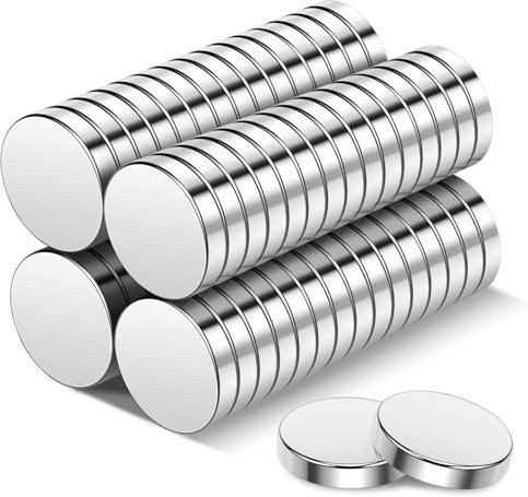 Wukong 10x2mm Neodym Magnete Kleine Extra Stark, 60 Stück Mini Magnete Kühlschrankmagnete Round Klein für Kühlschrank, Whiteboard, Büro, Magnettafel