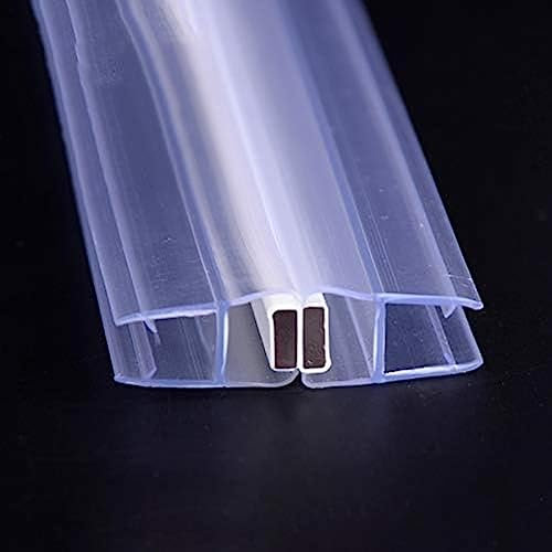 2pcs Shower Screen Seal Rubber,Shower Screen Seal Strip,With Magnetic Pvc Clear Bath Shower Screen Door Seal For 6/8/10/12 Mm Glass,bathroom Tempered Door Magnetic Silicone Strip,180°(with Magneti