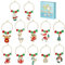 SUNNYCLUE 1 caja de 12 juegos de Abalorios de Vino de Navidad, Marcadores de Bebidas, Cuentas de Cristal Rojo Y Verde, Anillos de Abalorios de Copa de Vino, Abalorio de Papá Noel, Identificación de Vi