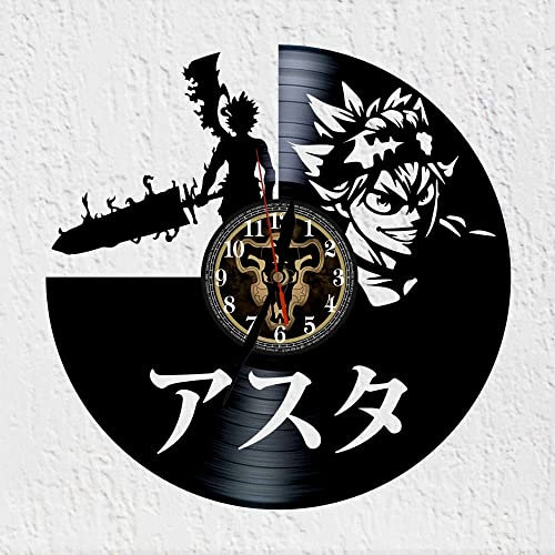 VINY WOODY Wanduhr Vinyl Disc Asta Anime Manga Comic