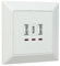 UCOMEN Chargeur USB encastré 5,0 V, 3,1 A avec 2 ports USB type A et 1 ports USB type C, blanc (1 paquet)