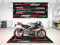 wibeart MPM Motorradmatte für RS 660 Extrema, waschbar, rutschfest, öl- und wasserabweisend, Parkmatte für Garage, Ausstellungsraum, Werkstatt | Größe 2: 102 x 47/260 x 120 cm