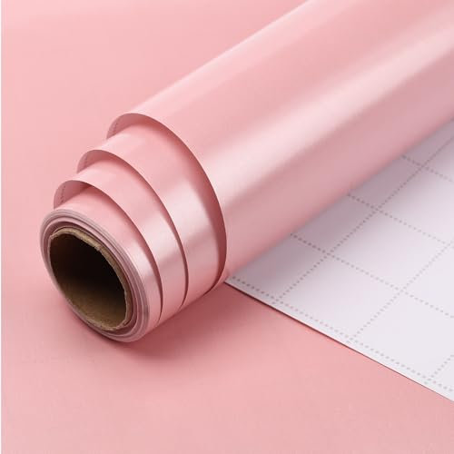 HBell Rotolo di carta da regalo rosa opaca, in tinta unita, perfetta per compleanni, matrimoni, festa della mamma, Natale, baby shower, decorazioni festive, 44 cm x 10 m