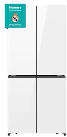 Hisense RQ5P470SETE - Frigorífico Americano Cuatro Puertas, 483L, Class E, Ancho 79.4cm x Alto 178.5cm, Dual Tech Cooling, Multi Air Flow, No Frost, Triple Zone, Conectividad Wifi, Blanco Cristal