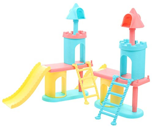FOYTOKI 2stücke Mini Haus Rutsche Spielzeug DIY Mini Freizeitpark Dekorationen Für Kinderzimmer Lebendige Modelle Für Kreative Spielumgebungen