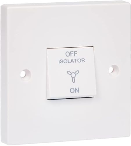 10A Triple Pole Fan Isolator Switch – Heavy-Duty Wall Mounted Isolator – Easy Installation, White