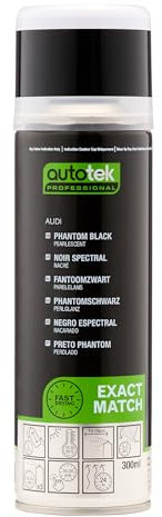 AutoTek Professional Exact Match Car Spray Paint, Audi Phantom Black Pearl Aerosol Spray, 300 ml