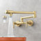 Robinet Mural Cuisine Avec Pliable Robinet Douchette Cuisine Rotation 360° Tout Cuivre Robinet Double SortieOr Brossé