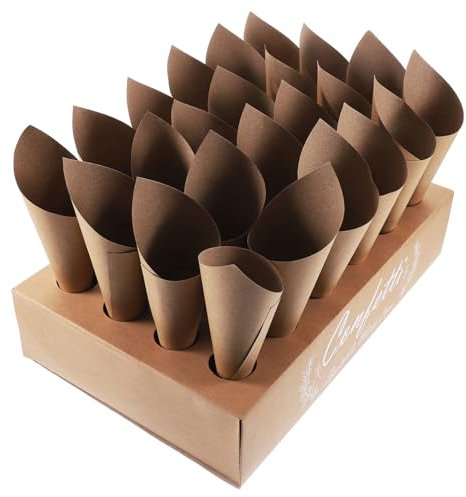 MUSISALY 1 Satz Mit Praktischen Papierkegeln Für Lebensmittel Blütenblatt-Kegeln Kraftpapier Für Hochzeitsparty