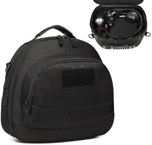 FRETHIND Bolsa para reguladores de buceo profesional con protección acolchada y correa para el hombro, bolsa de almacenamiento para equipo de esnórquel, buceo y viajes, color negro