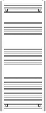 Leporce Scaldasalviette da bagno riscaldato da parete, design a scala, cromato, 1200 mm x 500 mm