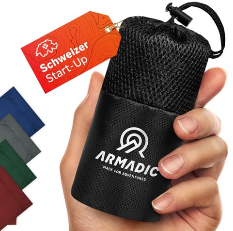 Armadic Hüttenschlafsack aus Mikrofaser (nur 230g) - Ultra leicht, klein und dünn. Reiseschlafsack, Schlafsack Inlett, Inlay I Ideal für Backpacking, Hostels und Berghütten (Bordeaux Rot)