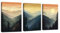 3 Pcs Boho Forêt Silhouettes Tableau Décoration Murale Salon, Vert Lever de soleil Montagne Paysages Impression sur Toile Image sur Toile Peintures sur Toile Décoration Murale pour Chambre 30x40cmx3