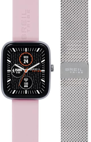 Breil Orologio EW0748 UNISEX SBT-3 quadrante MULTI-COLOR NERO movimento SMARTWATCH SMARTMODULE e MESH/CINTURINO SILICONE, ACCIAIO ROSA, GRIGIO