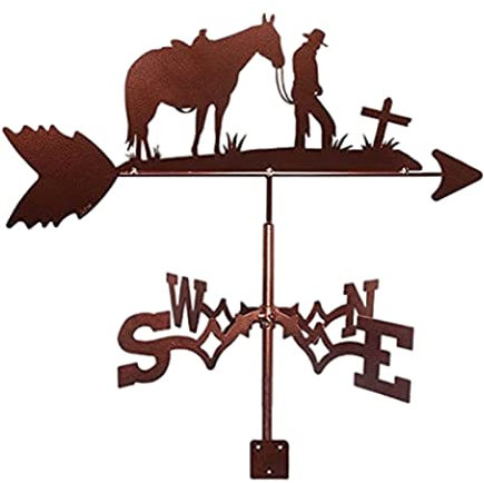 Girouette Ancha Store en métal pour cheval et soldat - Outil de mesure de direction du vent - Rétro - Décoration de toit de jardin