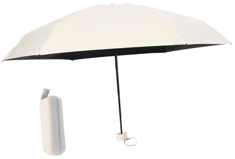 Healeved Sombrilla Portátil Protección UV De Viaje Para Mujer y Hombre De Pliegues Con Estuche Para Sol