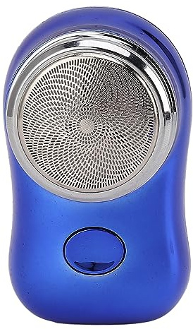 Uadme Mini Bartschneider, Taschengröße, Typ C, wiederaufladbar, elektrischer Bartschneider, geräuscharm, 400-mAh-Akku, ideal für Autoreisen, poliertes Blau