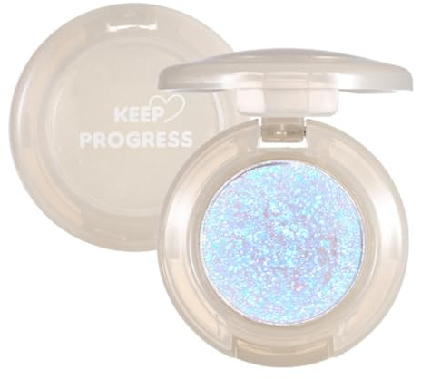 KARLOR Ombretto con glitter per palpebra, blu, viola, evidenziatore perlescente, singolo ombretto, luccicante, luccicante, viso lucido, ombretto, glitter (03# blu)