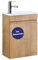 Kometmöbel Gäste-WC Waschtisch Set 40 cm Badmöbel Vormontiert Klein Waschbecken mit Unterschrank (Eiche (mit Wasserhahn Chrom))