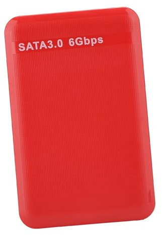 aqxreight Sleek 2.5inch USB 3.0 Hard Drive Enclosure with UASP Support for Up to 6TB HDD/SSD (Red)