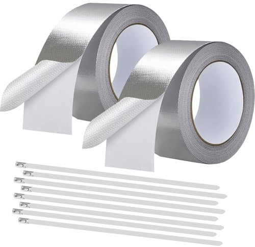 40M x 5cm Hitzeschutzband Auspuff, Auspuffband Selbstklebend Auspuff Hitzeschutzband Schneidbar mit 20 Kabelbinder Auspuff Dichtband für Auto Motorrad Krümmer