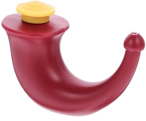 Durlo Sinus Neti Pot Nasal Wash Bottle Yoga Neti Pot for Sinus Rinse Nasal Rinsing Nose Wash Irrigation Red Horn Cleaner