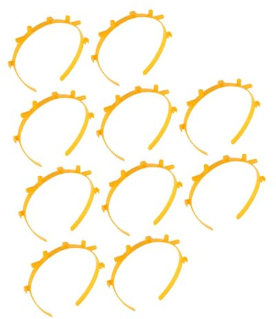 HAMPPLIES 50 Gelbe Kunststoff Haarreifen als Gastgeschenk Leicht zu Tragen für Partys und Fasching Dekorativer Haarschmuck im Liebevollen Design