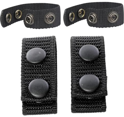 Gürtelclip, robuste Gürtelhalter für Gürtel mit einer Breite von 5, 5 cm, 4 Stück, schnell lösbarer Doppel-Druckknopf-Clip, Nylon, robustes Zubehör für Polizei, Outdoor-Sportarten für den täglichen Ge