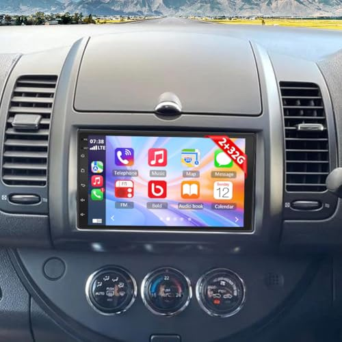 Car Stereo Radio for Nissan Note 2006-2013, with Wireless CarPlay | for Android 13 Auto, 7 HD Touch Carplay Screen for Car, Bluetooth WiFi GPS Backup Camera/FM/RDS/SWC/Mirror link/Mic 2G+32G