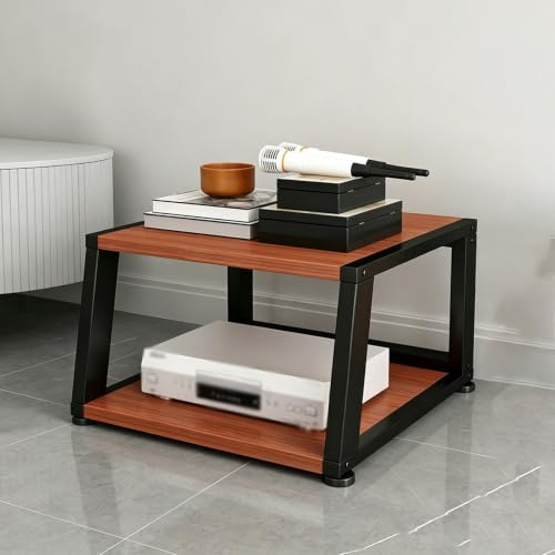 BQZKTVED HiFi-Rack aus Holz, offenes Audio-Regal mit 2–5 Ebenen, wahlweise geräuschdämpfenden Standfüßen oder feststellbaren Laufrollen für Verstärker & Plattenspieler