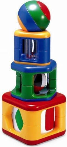 Stapelturm mit 4 Elementen, Stacking Activity Shapes, ab 6 Monaten, ca. 8,5 x 8,5 x 21,5 cm