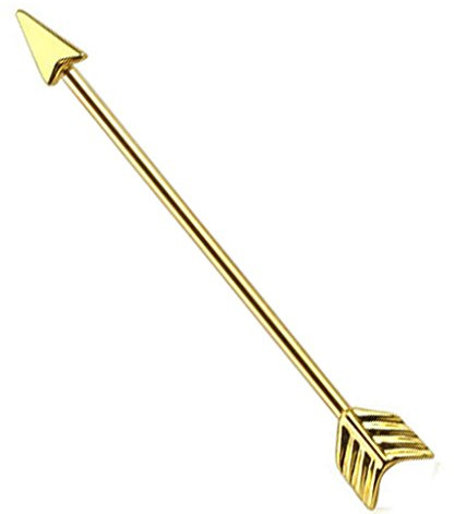 Autiga Cooler Industrial Stab Ohr Piercing Stecker Straight Barbell Hantel Pfeil Arrow